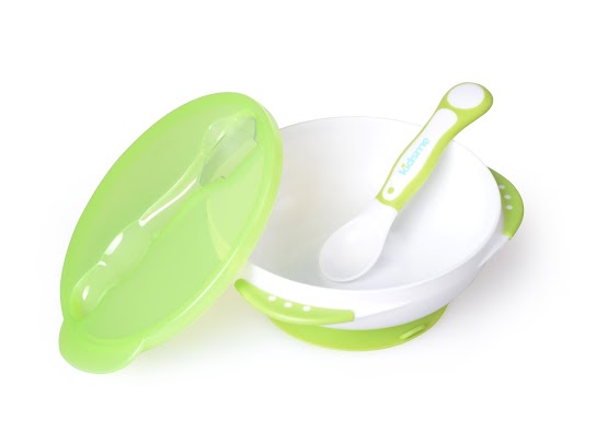 Tight Grip Suction Bowl with Spoon - Green